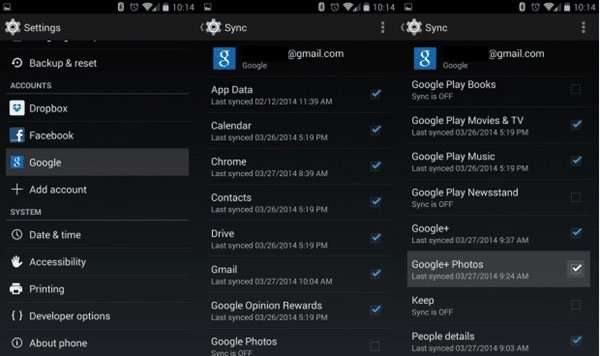 Connectez-vous à Google pour restaurer les données